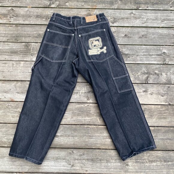Vintage 90s Y2K EXCO Bulldog Embroidered Jeans Size 32 - Picture 5 of 10